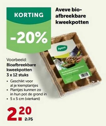 AVEVE Aveve bioafbreekbare kweekpotten aanbieding