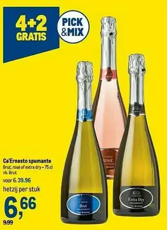 Makro Ca`ernesto spumante brut, rosé of extra dry brut aanbieding