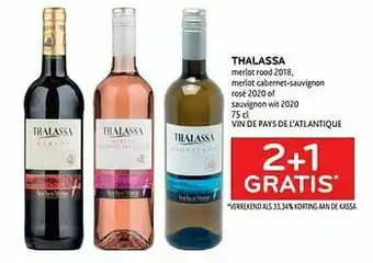 Alvo Thalassa merlot rood 2018, merlot cabernet-sauvignon rosé 2020 of sauvignon wit 2020 2+1 gratis aanbieding