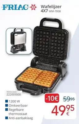Eldi Wafelijzer 4X7 WM-7008 aanbieding