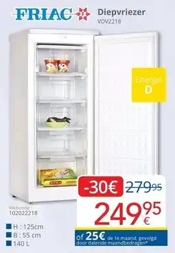 Eldi Diepvriezer VDV2218 aanbieding