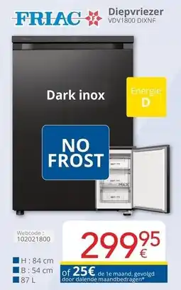 Eldi Diepvriezer VDV1800 DIXNF aanbieding