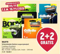 Delhaize Gillette scheermesjes aanbieding