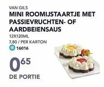 Bidfood Mini Roomijstaartje Met Passievruchten Of Aardbeiensaus aanbieding