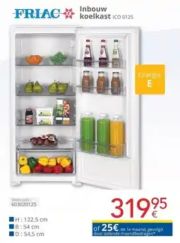 Eldi Inbouw koelkast ICO 0125 aanbieding