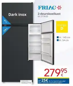 Eldi 2-deurskoelkast aanbieding