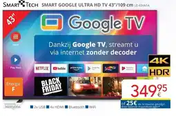 Eldi Smart Google Ultra HD TV 43" aanbieding