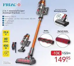 Eldi 2 in 1 steelstofzuiger animal/parket aanbieding