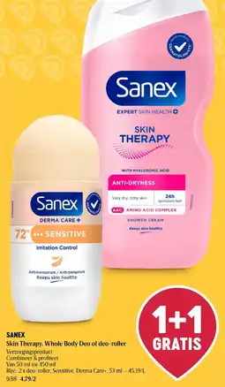Delhaize Sanex Skin Therapy Whole Body Deo of deo-roller aanbieding