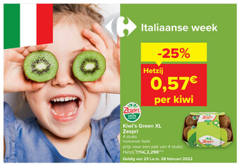 Carrefour Kiwi's Green XL Zespri 4 stuks aanbieding