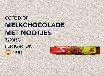 Bidfood Côte D'or Melkchocolade Met Nootjes aanbieding