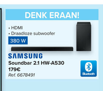 Carrefour Samsung Soundbar 2.1 HW-A530 aanbieding