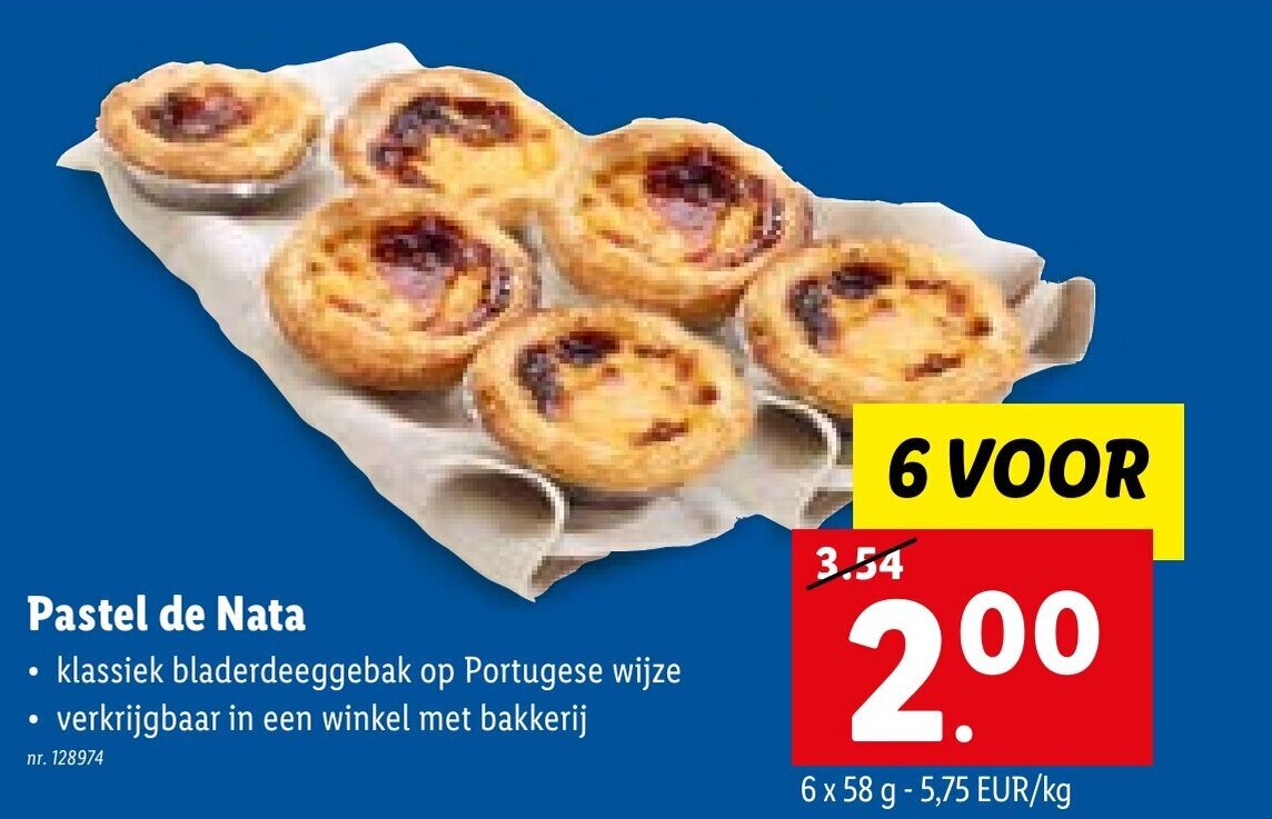 Pastel de Nata promotie bij Lidl