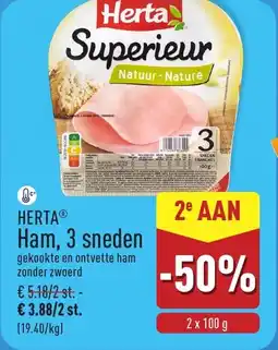 ALDI Herta Ham, 3 sneden aanbieding