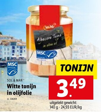 Lidl Sol & Mar Witte tonijn in olijfolie 140 g aanbieding