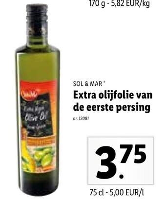 Lidl Sol & Mar Extra olijfolie van de eerste persing aanbieding