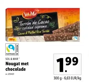 Lidl Sol & Mar Nougat met chocolade 300 g aanbieding