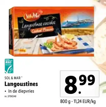 Lidl Sol & Mar Langoustines 800 g aanbieding