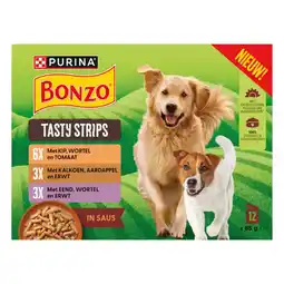 Albert Heijn Bonzo Tasty strips kip, kalkoen eend aanbieding