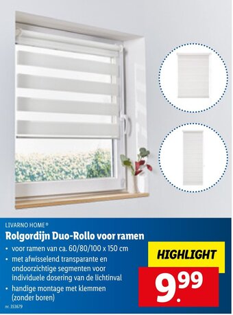 Lidl Livarno Home Rolgordijn Duo-Rollo voor ramen aanbieding