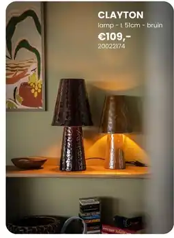 Europoint lamp - L 51cm - bruin aanbieding