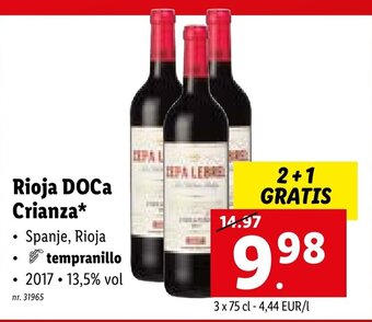 Lidl Rioja DOCa Crianza aanbieding
