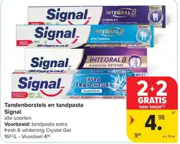 Carrefour Tandenborstels en tandpasta Signal aanbieding