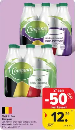 Carrefour Melk in fles Campina aanbieding