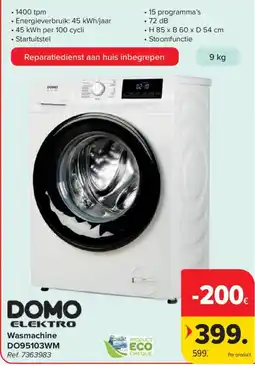 Carrefour Wasmachine domo aanbieding