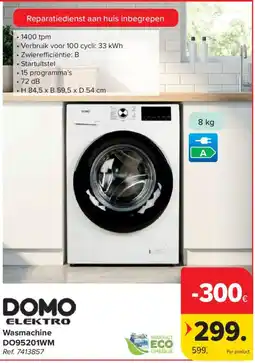 Carrefour Wasmachine Domo aanbieding