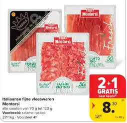 Carrefour Italiaanse fijne vleeswaren Montorsi aanbieding