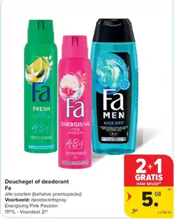 Carrefour Market Douchegel of deodorant Fa aanbieding