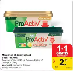Carrefour Market Margarine of drinkyoghurt Becel ProActiv aanbieding