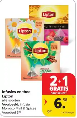 Carrefour Infusies en thee Lipton aanbieding