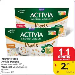 Carrefour Yoghurt vezels Activia Danone aanbieding