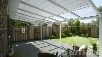 Tuinmaximaal Gumax automatische zonwering 7,06m x 3,5m mat wit aanbieding
