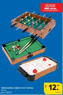 Carrefour Tafelvoetbal, biljart of air hockey aanbieding