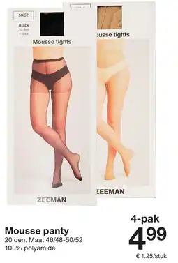 Zeeman Mousse panty aanbieding