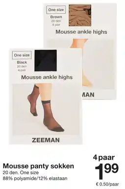 Zeeman Mousse panty sokken aanbieding