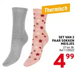 Trafic set van 2 paar sokken meisjes aanbieding