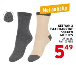 Trafic Set van 2 paar badstof sokken meisjes aanbieding