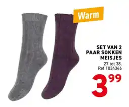 Trafic set van 2 paar sokken meisjes aanbieding