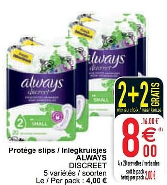 Cora Protège slips - inlegkruisjes always discreet aanbieding
