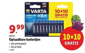 Lidl Varta Oplaadbare Batterijen aanbieding