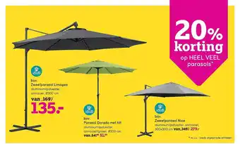 Leen Bakker 20% Korting Op Heel Veel Parasols aanbieding