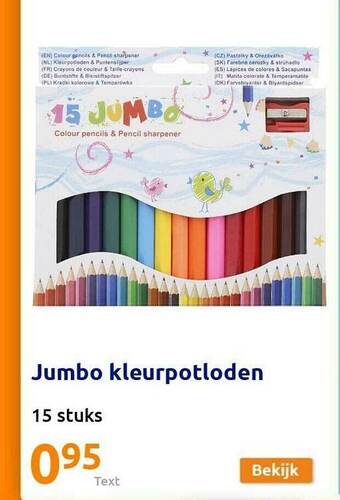 Action Jumbo Kleurpotloden aanbieding