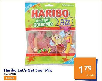 Action Haribo Lets Get Sour Mix aanbieding