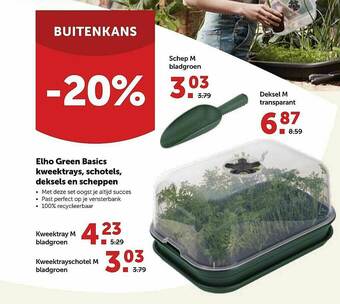 AVEVE Elho Green Basics Kweektrays, Schotels, Deksels En Scheppen aanbieding