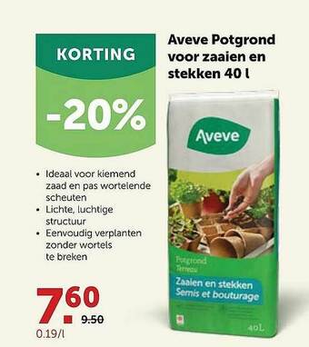 AVEVE Aveve Potgrond Voor Zaaien En Stekken aanbieding