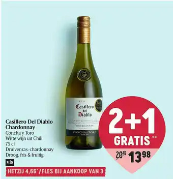 Delhaize Casillero Del Diablo Chardonnay aanbieding
